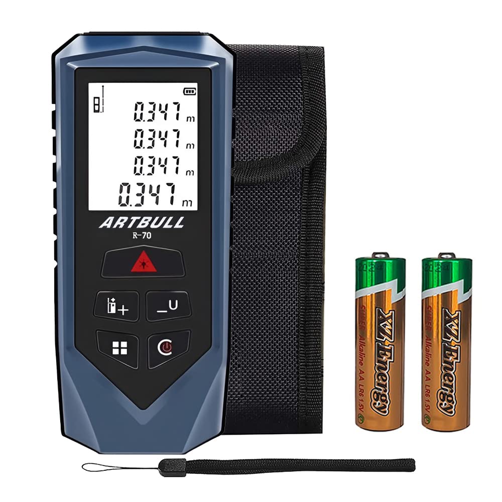 Serplex Laser Measuring Tape, 70m /229ft Laser Measure Device, ¡À 2mm Precise Digital Laser Measuring Device with Area Volume Pythagorean Calculation, LCD Backlit, Battery Powered, with Storage Pouch Serplex Laser Measuring Tape, 70m /229ft Laser Measure Device, ¡À 2mm Precise Digital Laser Measuring Device with Area Volume Pythagorean Calculation, LCD Backlit, Battery Powered, with Storage Pouch